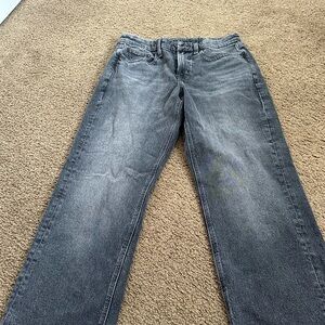 American Eagle Outfitters Women's Washed Grey Straight Jeans